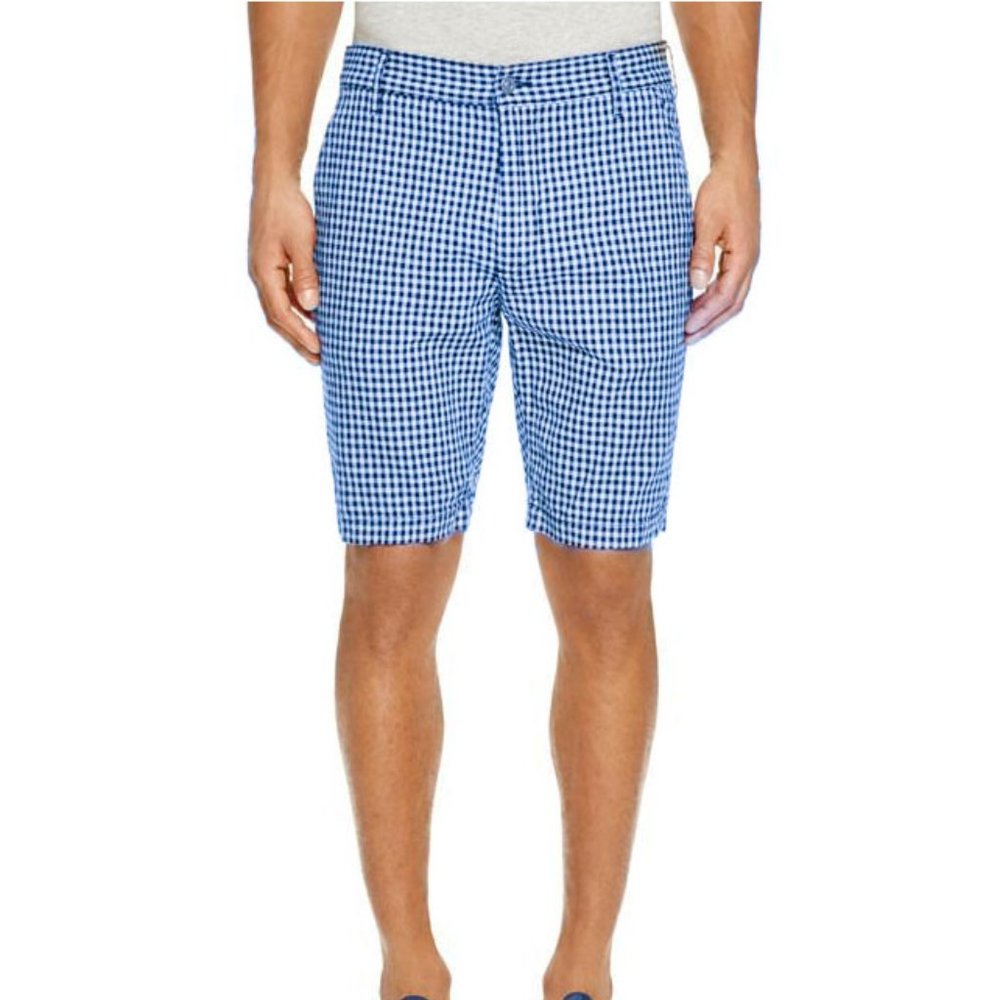 Club Monaco Gingham Blue Checkered Shorts